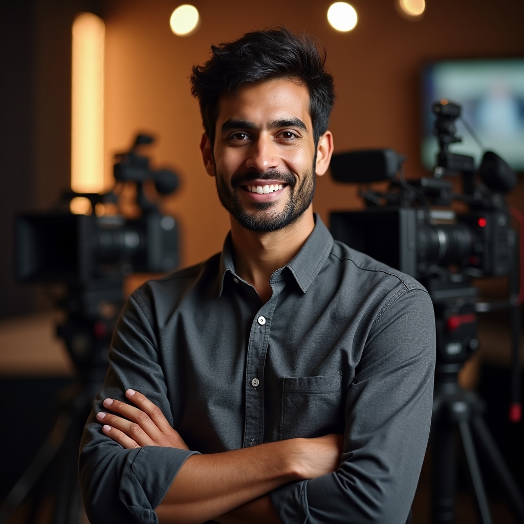 Creative director reviewing footage on a monitor